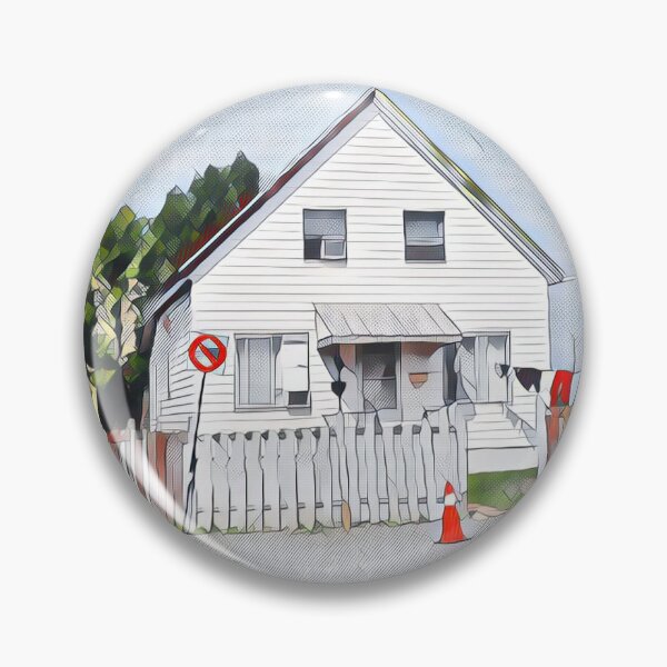 Item preview, Rural house Whimsical White House Haven - Quirky Suburban Sketch designed and sold by SaraMN88.