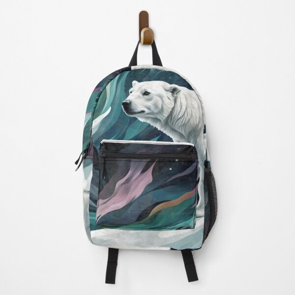 Item preview, Majestic Polar Bear Under the Northern Lights on an Arctic Iceberg – Vibrant Wildlife Art designed and sold by Collagedream.