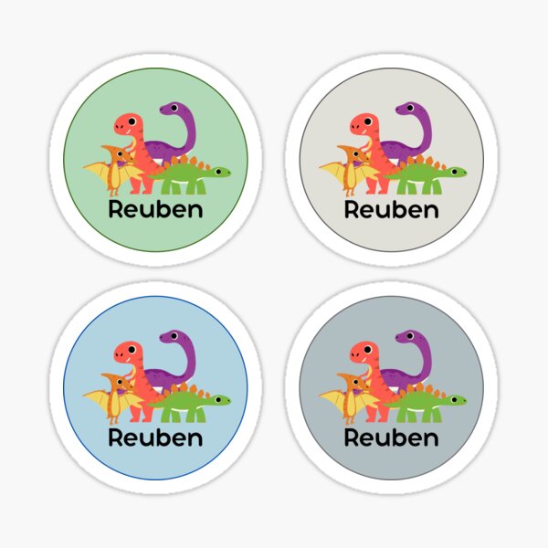 Artikel-Vorschau von Personalisiertes Dinosaurier-Namensetiketten-Aufkleberpaket für Reuben, designt und verkauft von IrisAndIvy.