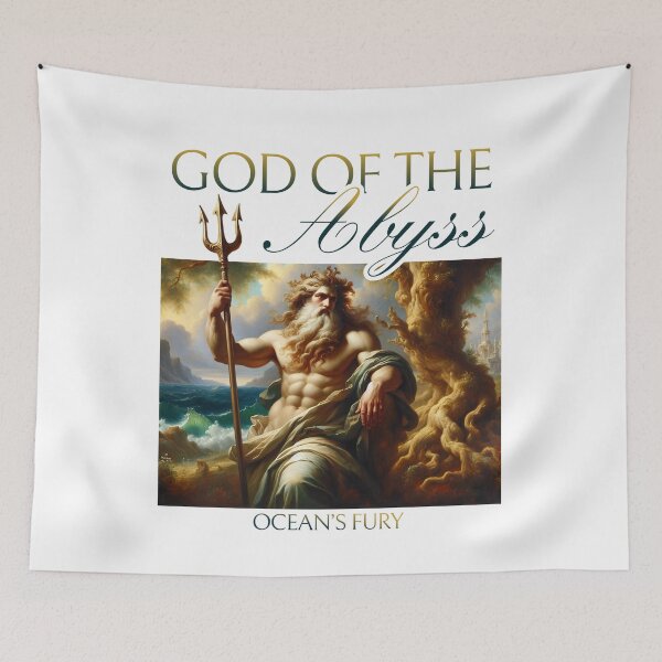 Item preview, NEOCLASSICAL GREEK GOD WITH TRIDENT - GOD OF THE ABYSS OCEAN'S FURY designed and sold by justyna-s28.