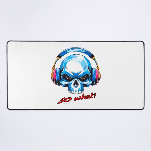 Item preview, skull with headphones designed and sold by QuanntixArt.