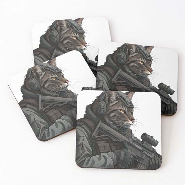 Item preview, Tactical Feline Warrior – Ultra Detailed Digital Illustration of an Armed Military Cat designed and sold by Marimurmurprint.