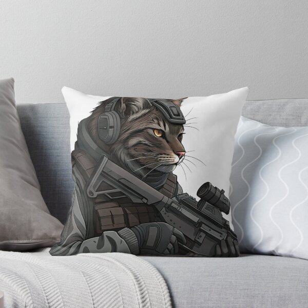 Item preview, Tactical Feline Warrior – Ultra Detailed Digital Illustration of an Armed Military Cat designed and sold by Marimurmurprint.