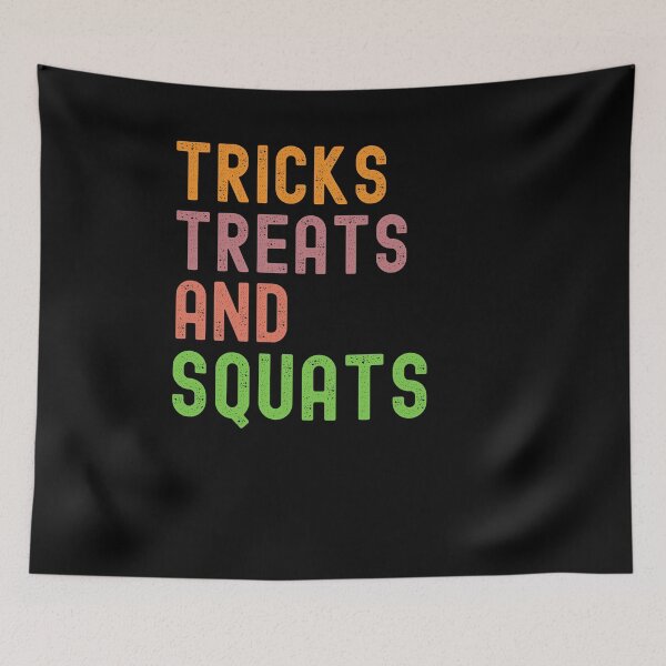 Item preview, Tricks Treats and Squats funny Halloween workout designed and sold by snowry.