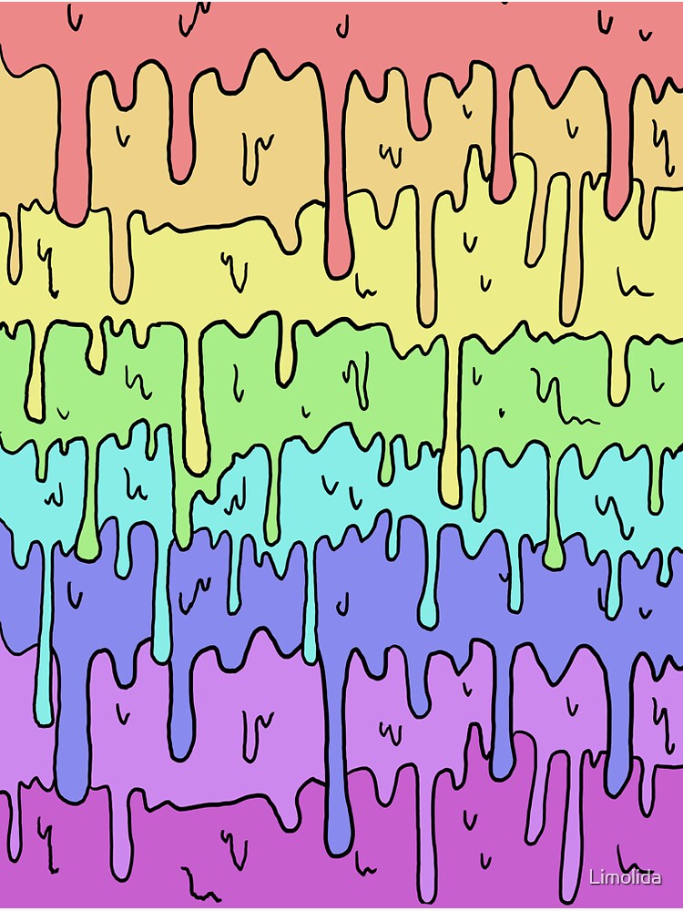 "Pastel Kawaii Melting Rainbow Design " Sticker for Sale by Limolida