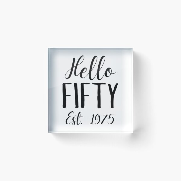 Item preview, Hello Fifty | 50th Birthday Celebration | Vintage 1975 Anniversary designed and sold by highflycrafts.
