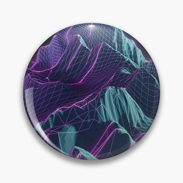 Item preview, Digital landscape with neon grid designed and sold by MakaltsisDesign.