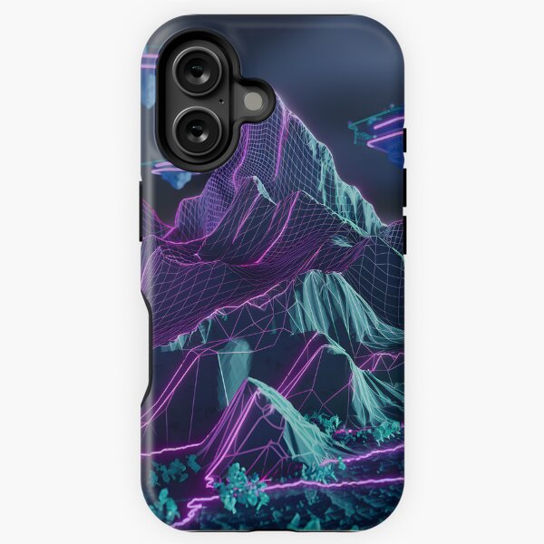 Item preview, Digital landscape with neon grid designed and sold by MakaltsisDesign.