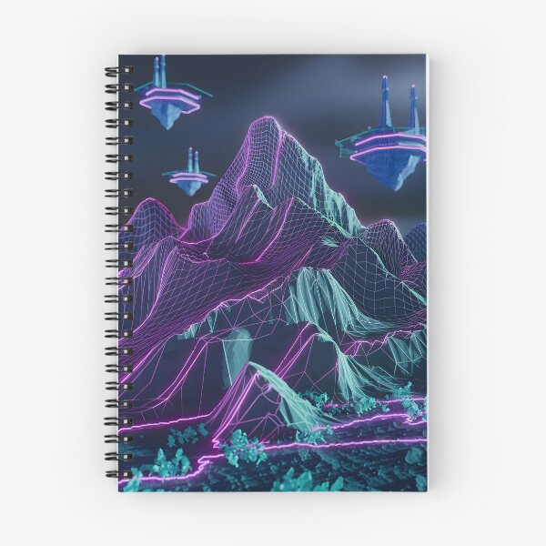 Item preview, Digital landscape with neon grid designed and sold by MakaltsisDesign.