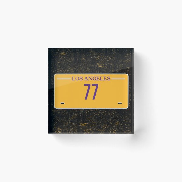 Item preview, Luka Doncic Los Angeles License Plate Frame #77 Basketball Shirt Basketball Sticker Purple and Gold designed and sold by LAKERSIN5.