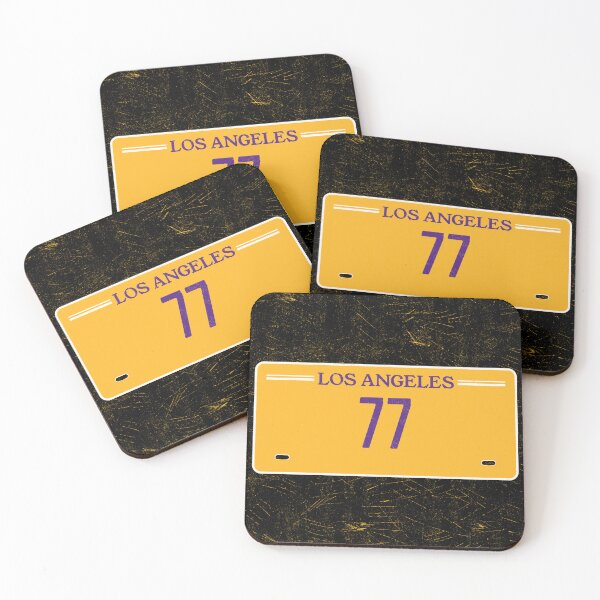 Item preview, Luka Doncic Los Angeles License Plate Frame #77 Basketball Shirt Basketball Sticker Purple and Gold designed and sold by LAKERSIN5.