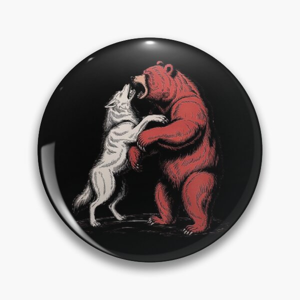 Item preview, Wolf vs Bear - Intense Wild Animal Fight Illustration designed and sold by love3617.