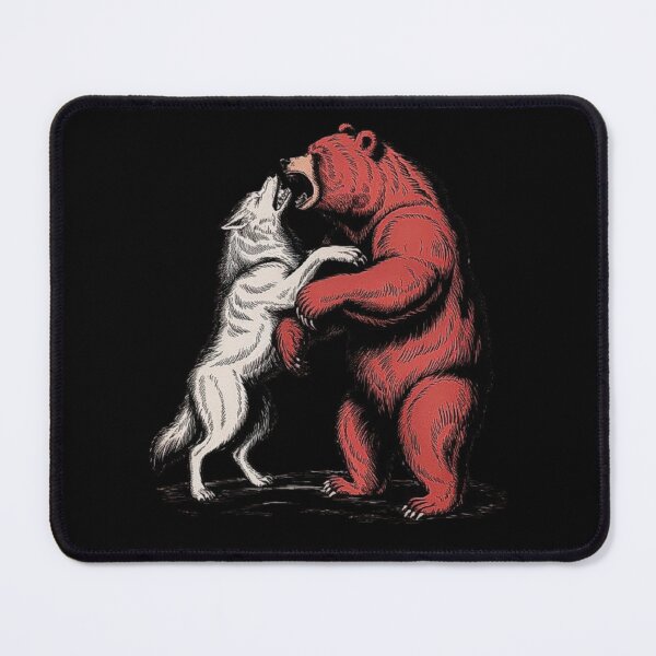 Item preview, Wolf vs Bear - Intense Wild Animal Fight Illustration designed and sold by love3617.