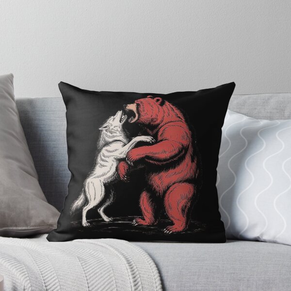 Item preview, Wolf vs Bear - Intense Wild Animal Fight Illustration designed and sold by love3617.