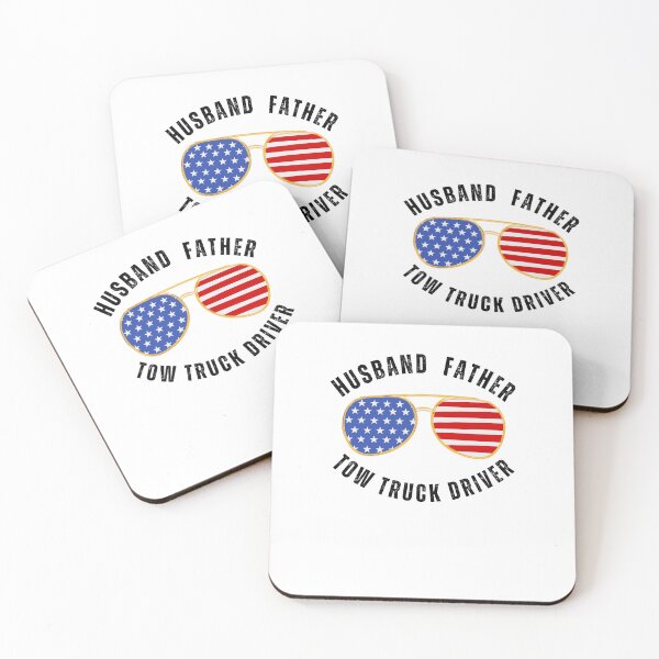 Item preview, Husband Father Tow Truck Driver USA American flag glasses designed and sold by snowry.