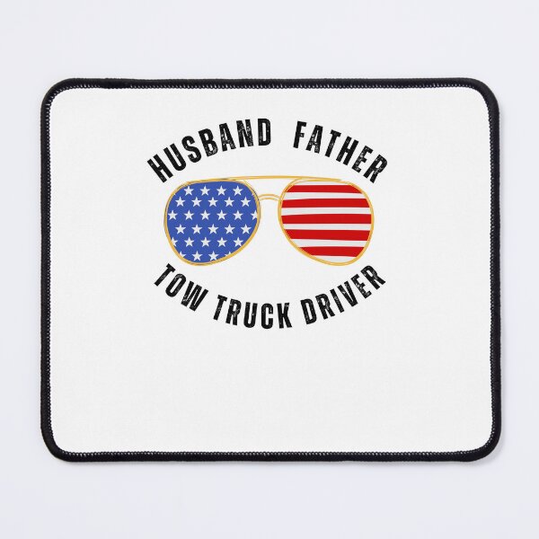 Item preview, Husband Father Tow Truck Driver USA American flag glasses designed and sold by snowry.