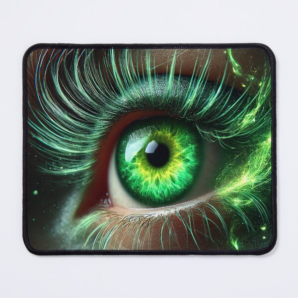 Item preview, Emerald Radiance: Hyper-Realistic Glowing Green Eye with Luminous Energy Trails designed and sold by philpace.