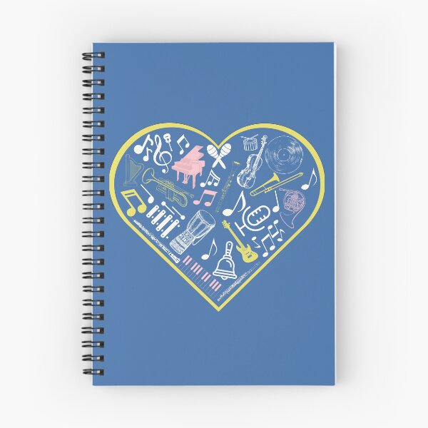 Item preview, Fun and Colorful Musical Heart, Vintage Blue designed and sold by doodlearts7.
