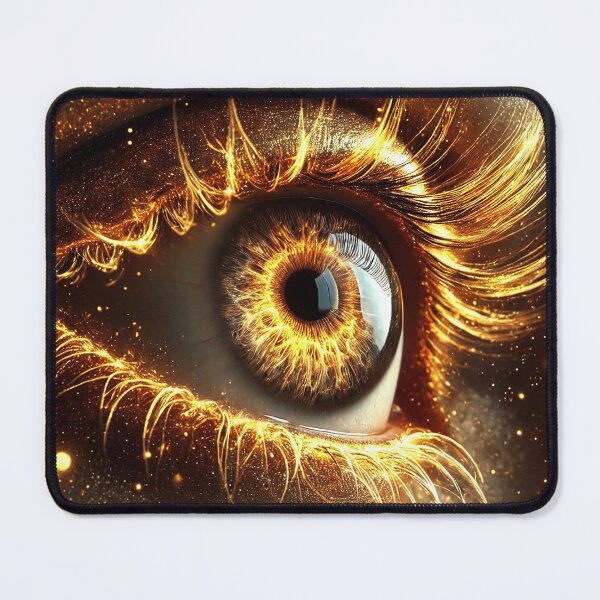 Item preview, Solar Inferno: Hyper-Realistic Fiery Golden Eye with Radiant Energy Flares designed and sold by philpace.