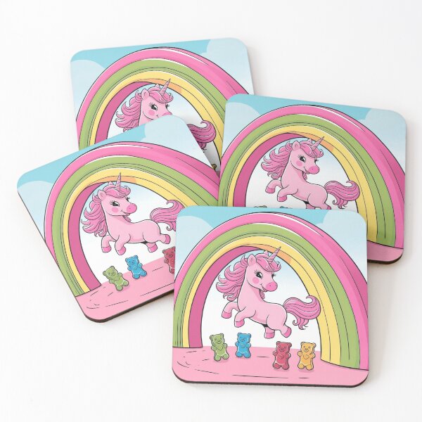 Item preview, Pink Fluffy Unicorns Dancing On Rainbows designed and sold by CreativeK5.