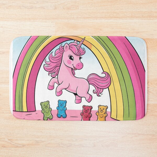 Item preview, Pink Fluffy Unicorns Dancing On Rainbows designed and sold by CreativeK5.