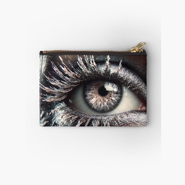 Item preview, Frozen Vision: Hyper-Realistic Metallic Silver Eye with Crystalline Energy Patterns designed and sold by philpace.