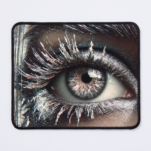 Item preview, Frozen Vision: Hyper-Realistic Metallic Silver Eye with Crystalline Energy Patterns designed and sold by philpace.