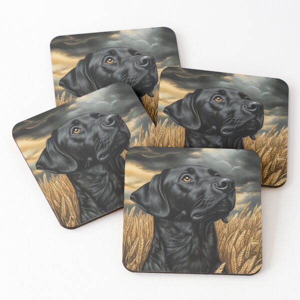 Item preview, Black Lab in Wheat Field designed and sold by PetsArt.