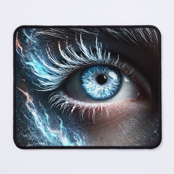 Item preview, Frozen Starlight: Hyper-Realistic Icy Blue Eye with Glowing Frost Energy designed and sold by philpace.