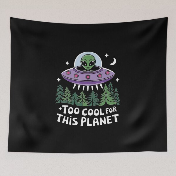Item preview, Alien in UFO - Too Cool for This Planet Aesthetic designed and sold by love3617.