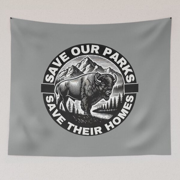 Item preview, SAVE OUR PARKS SAVE THEIR HOMES BLACK AND WHITE GRAPHIC designed and sold by Meandmyshop.