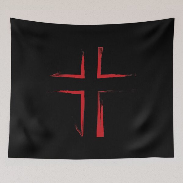 Item preview, Crimson Brushstroke Cross - Christian Art designed and sold by Creatively Torn.