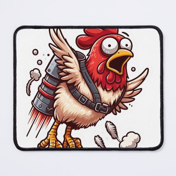 Item preview, Sticker of a Chicken Wearing a Jetpack, Blasting Off  Premium Cool Trendy Best Gift designed and sold by Imaginarium of Chaos falcon88 .