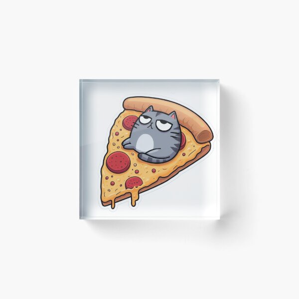 Artikelvorschau, Aufkleber einer Katze, die auf einem riesigen Stück Pizza sitzt und im Weltraum schwebt – Premium-Geschenkidee: Cool, trendig, perfekt! entworfen und verkauft von Imaginarium of Chaos falcon88 .