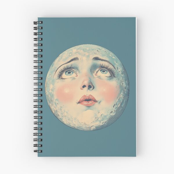 Aperçu de l'œuvre Lune vintage regardant vers le haut créée et vendue par RoseoftheWild.