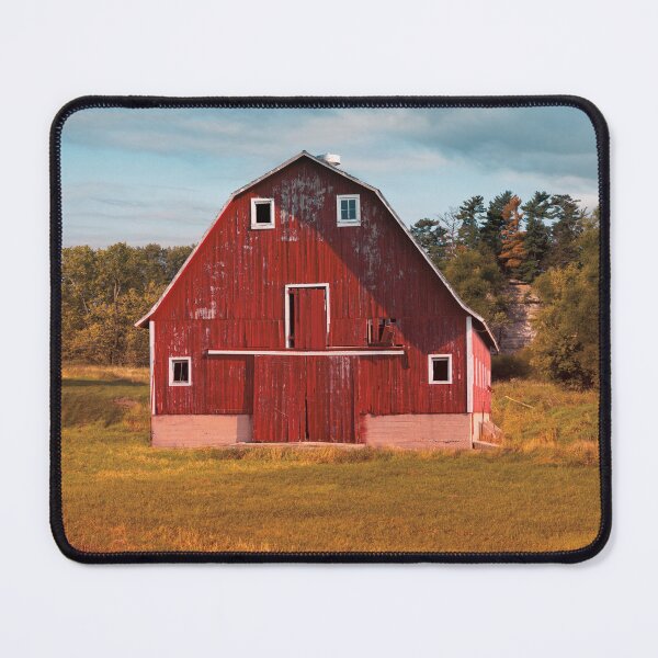 Item preview, Old Red Country Barn in Rustic Setting Under Blue Sky designed and sold by CountyKent.