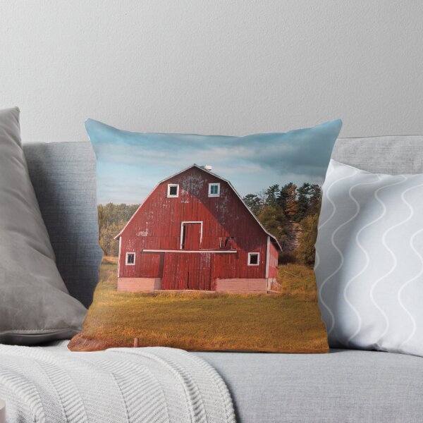 Item preview, Old Red Country Barn in Rustic Setting Under Blue Sky designed and sold by CountyKent.