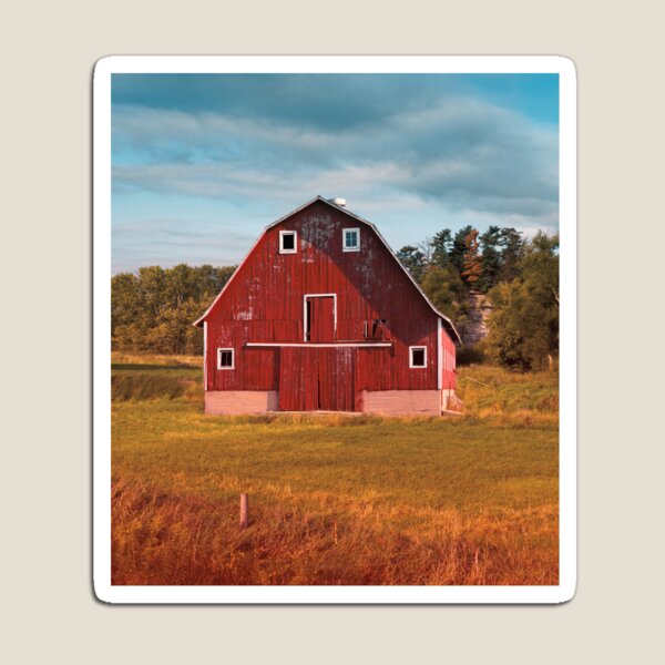 Item preview, Old Red Country Barn in Rustic Setting Under Blue Sky designed and sold by CountyKent.