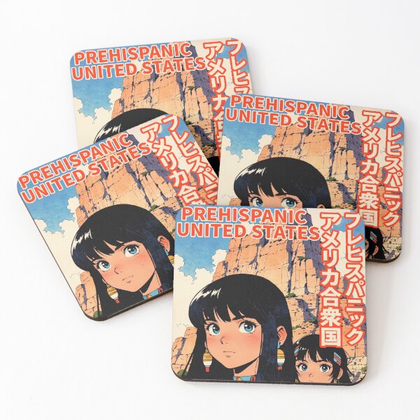Artikelvorschau, Prähispanische Anasazi-Kultur der Vereinigten Staaten, Anime-Mädchen, 80er-Jahre-Retro-Ästhetik, Vintage-Design mit indigenem Ursprung entworfen und verkauft von onlyanimevibes.
