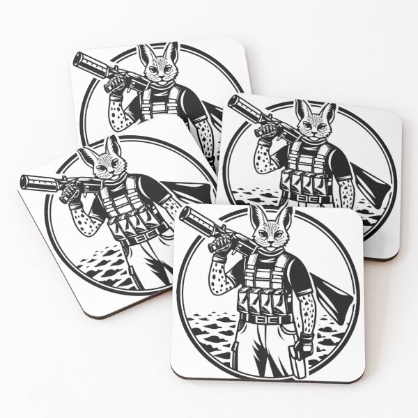 Item preview, Tactical Wildcat Warrior – Black and White Military Vector Illustration designed and sold by Marimurmurprint.