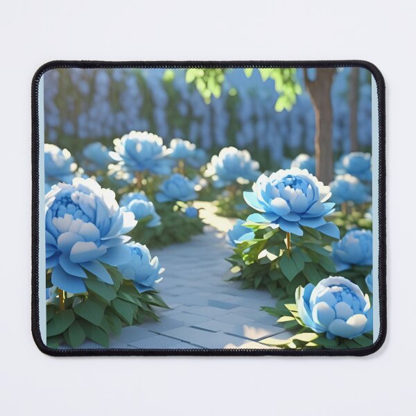 Item preview, blue flower Peonies – 3D look effect sticker designed and sold by Rainbow Paws Garden.