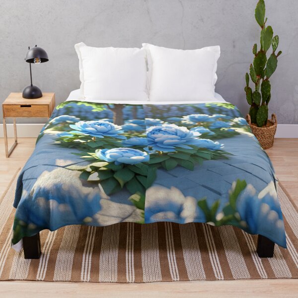 Item preview, blue flower Peonies – 3D look effect sticker designed and sold by Rainbow Paws Garden.