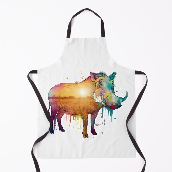 Item preview, Warthog sketch golden sunset savanna designed and sold by Ann Miu Deluxe.
