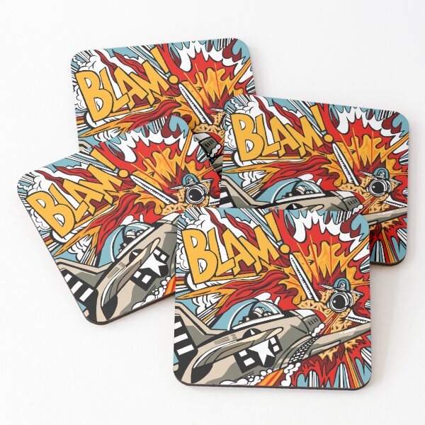 Item preview, “Blam!” Vintage style Comic Book Pop Art dogfight planes explosion designed and sold by Kludoman.