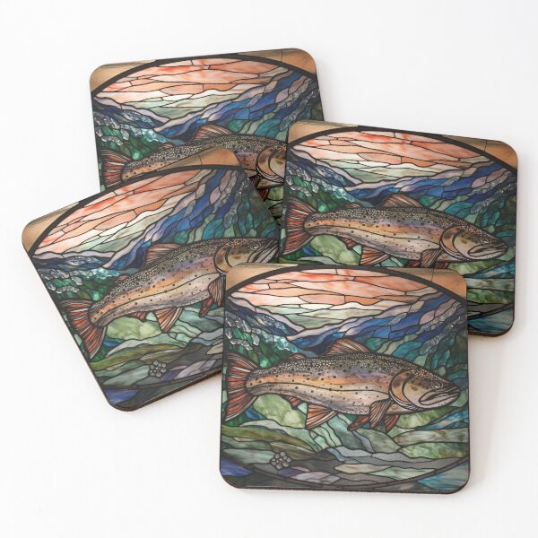 Item preview, Trout/Salmon in Stained Glass designed and sold by RedHandedOD.