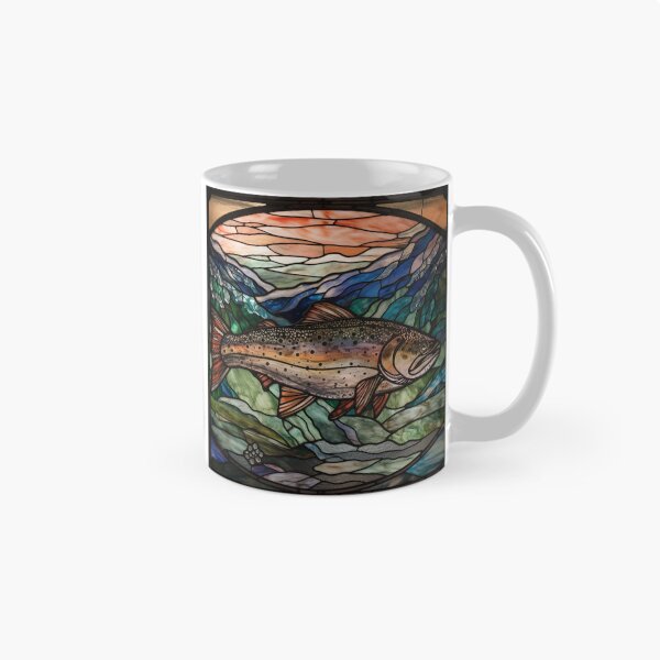 Item preview, Trout/Salmon in Stained Glass designed and sold by RedHandedOD.