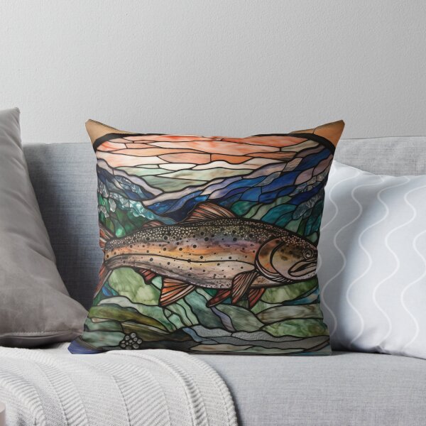 Item preview, Trout/Salmon in Stained Glass designed and sold by RedHandedOD.