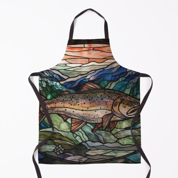 Item preview, Trout/Salmon in Stained Glass designed and sold by RedHandedOD.