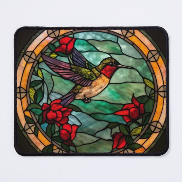 Item preview, Hummingbird in Stained Glass designed and sold by RedHandedOD.