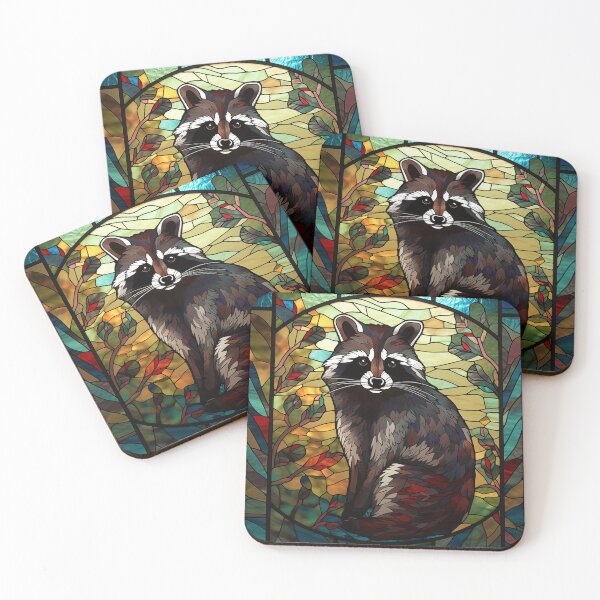 Item preview, Raccoon in Stained Glass designed and sold by RedHandedOD.